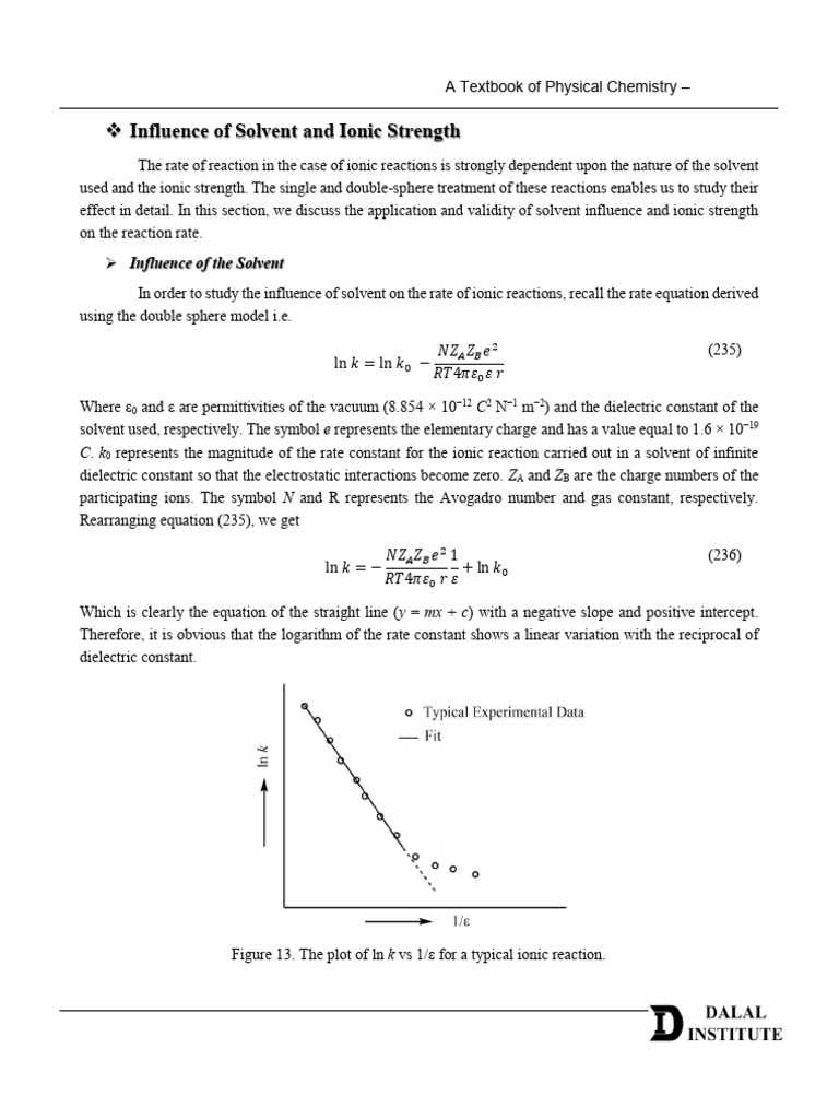 Solvent and Ionic Strength Effects on Reaction Rates | PDF ...