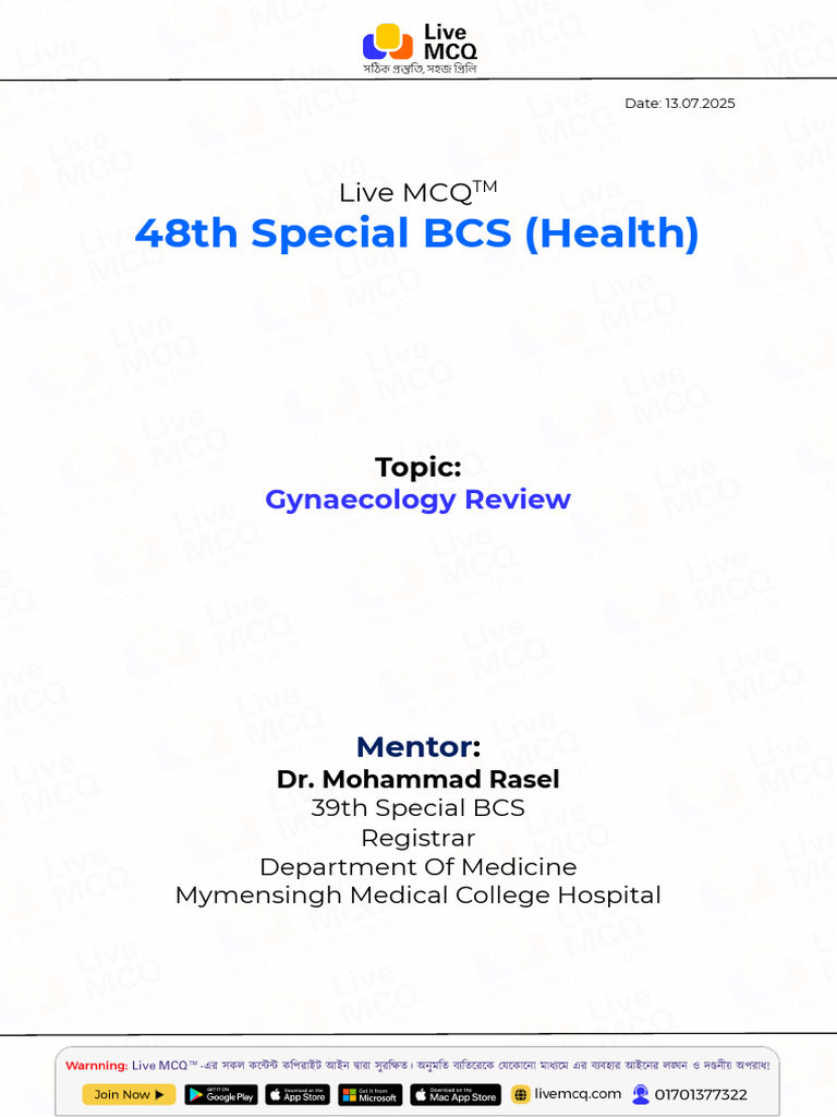 Gynaecology Review Dr. Rasel | PDF | Ovarian Cancer | Menstruation