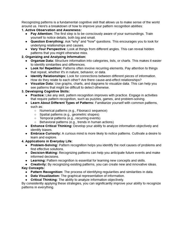 How To Recognise Patterns in Everything | PDF | Information | Pattern