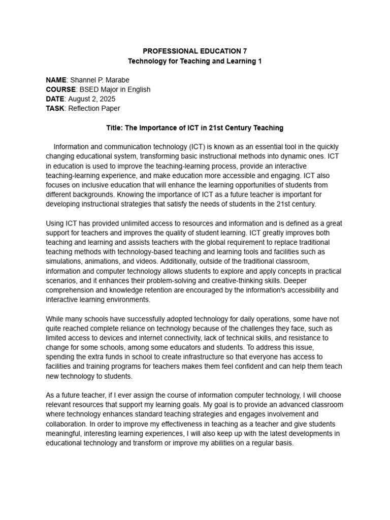 Importance of ICT in 21st Century Education | PDF | Educational ...