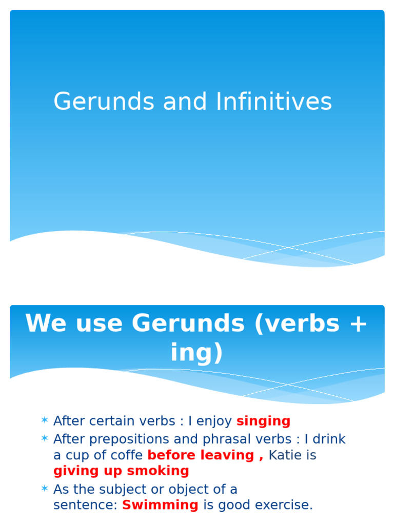 Understanding Gerunds and Infinitives | PDF