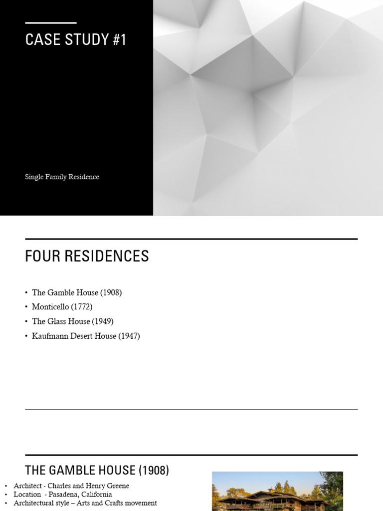 Architectural Case Studies of Iconic Homes | PDF