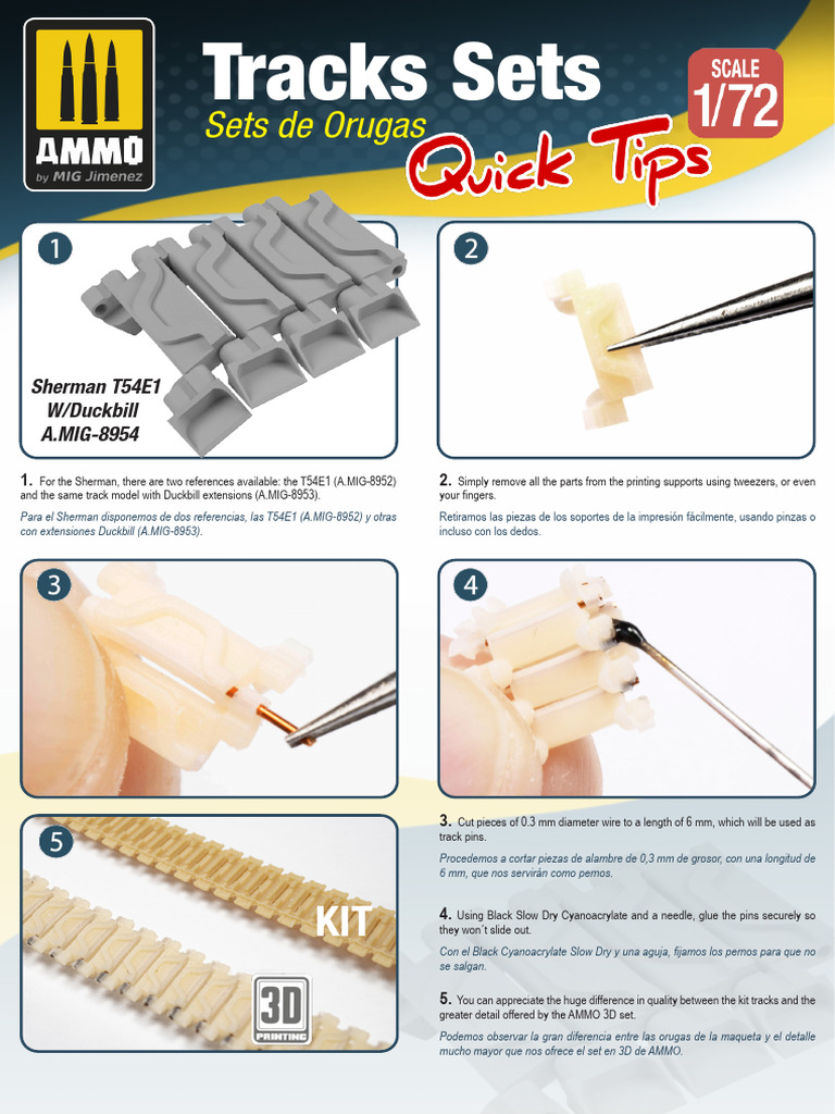 Guía de Ensamblaje de Sets de Orugas 3D | PDF