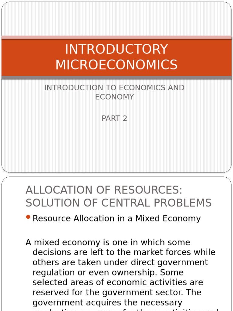 Microeconomics: Resource Allocation Insights | PDF | Economics ...