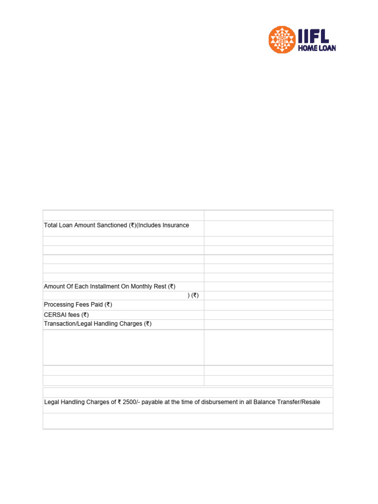 IIFL Home Loan Sanction Letter | PDF | Loans | Insurance