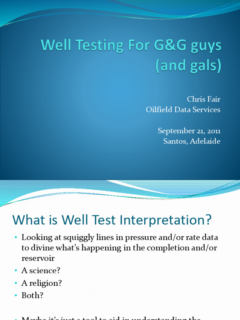 Well Test Interpretation and Analysis | PDF | Petroleum Reservoir ...