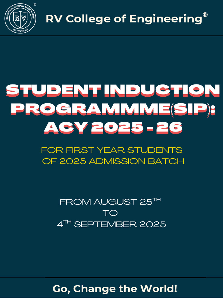 RVCE 2025 Student Induction Schedule | PDF