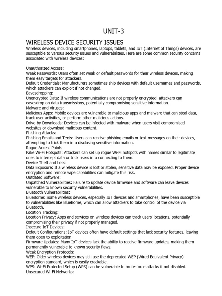 Wireless Device Security Challenges | PDF | Security | Computer Security