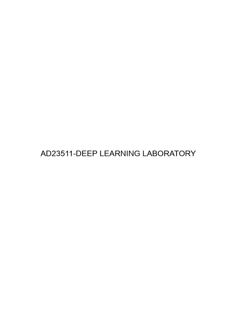Deep Learning - Lab - Manual | PDF | Deep Learning | Algorithms