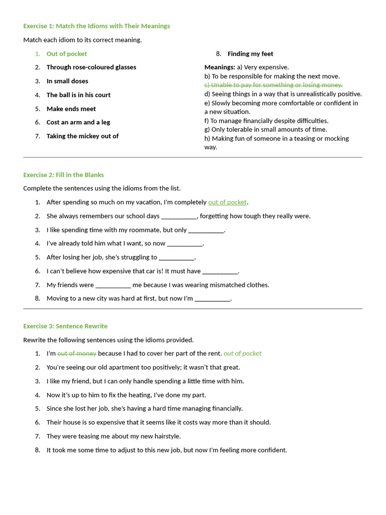 Idioms Outcomes b2, Unit 6 | PDF | Chess | Chess Theory