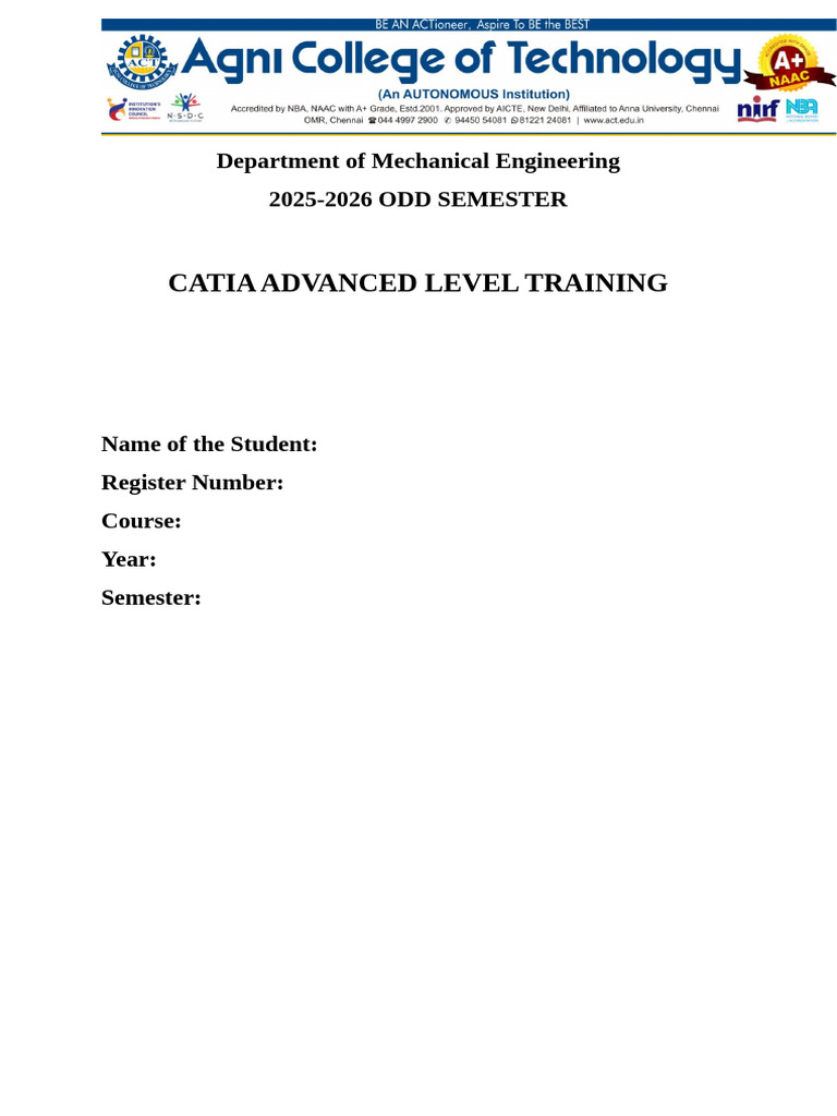 CATIA Advanced Training 2025-2026 | PDF | Engineering | Sheet Metal