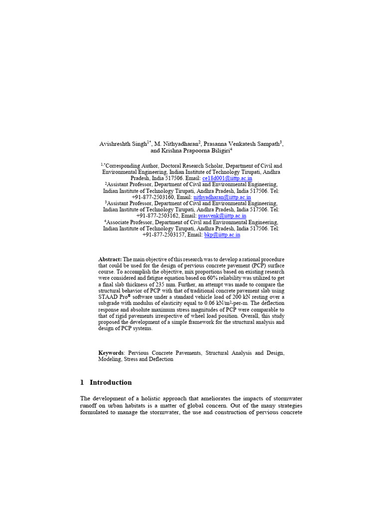 Pervious Concrete Pavement Design Guide | PDF | Strength Of Materials ...