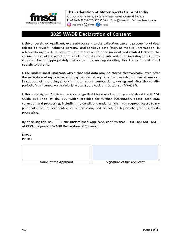 2025 Fia Wadb Declaration | PDF