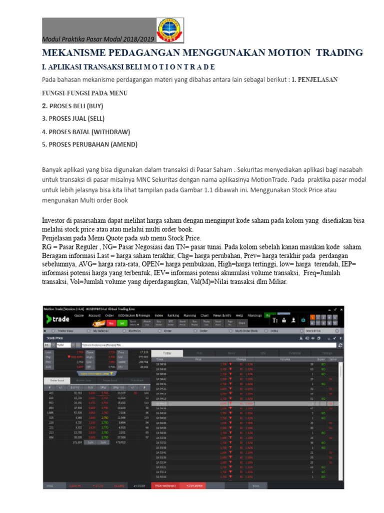 Panduan MotionTrade untuk Transaksi Saham | PDF