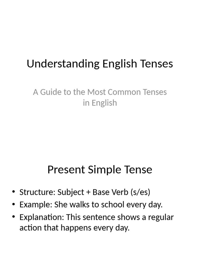 Mastering English Tenses Guide | PDF | Grammatical Tense | Perfect ...