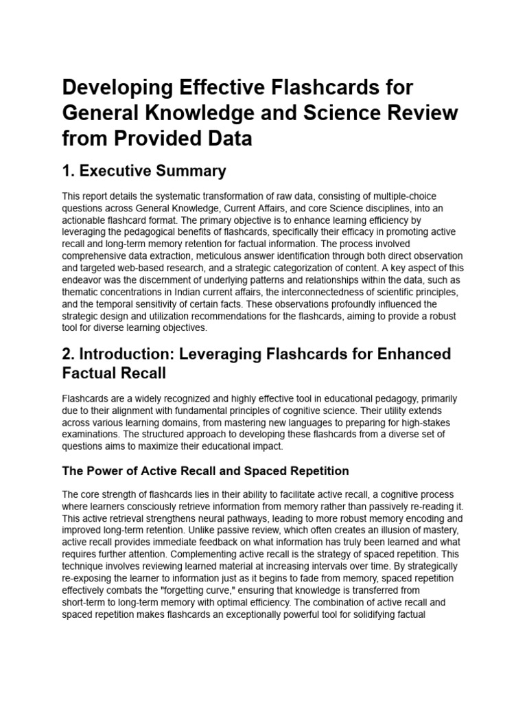 Flashcard Generation From PDF | PDF | Learning | Recall (Memory)
