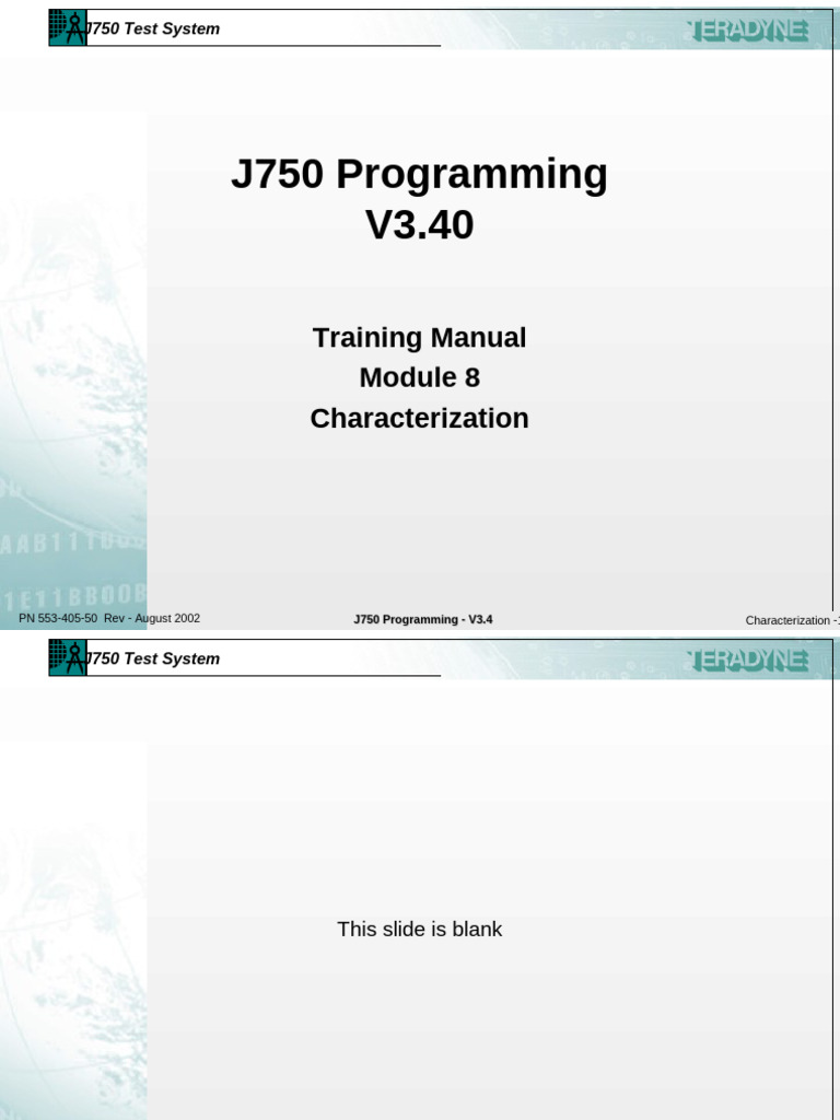J750 Programming Characterization Guide | PDF | Computer Science ...