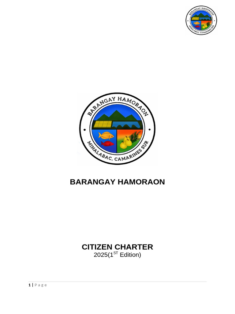Barangay Hamoraon Citizen Charter 2025 | PDF | Receipt