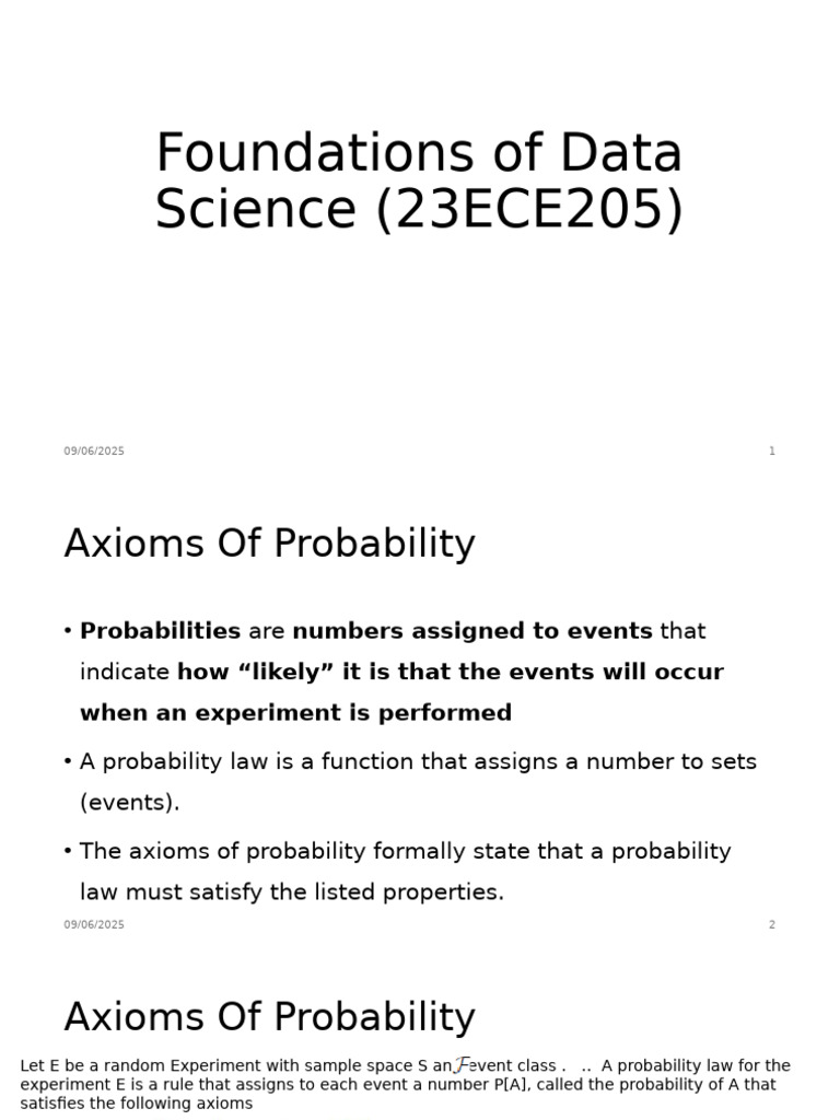 Axioms and Corollaries of Probability | PDF | Probability | Measure Theory