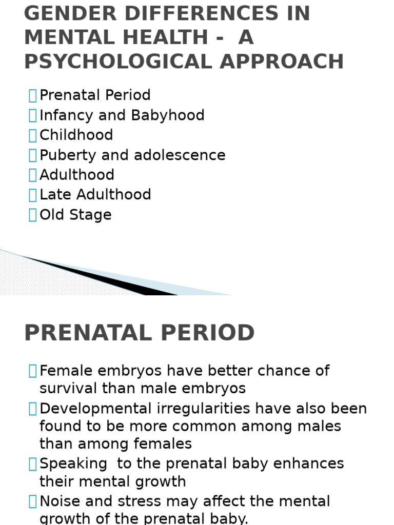 Gender Differences in Mental Health Stages | PDF | Adolescence | Puberty