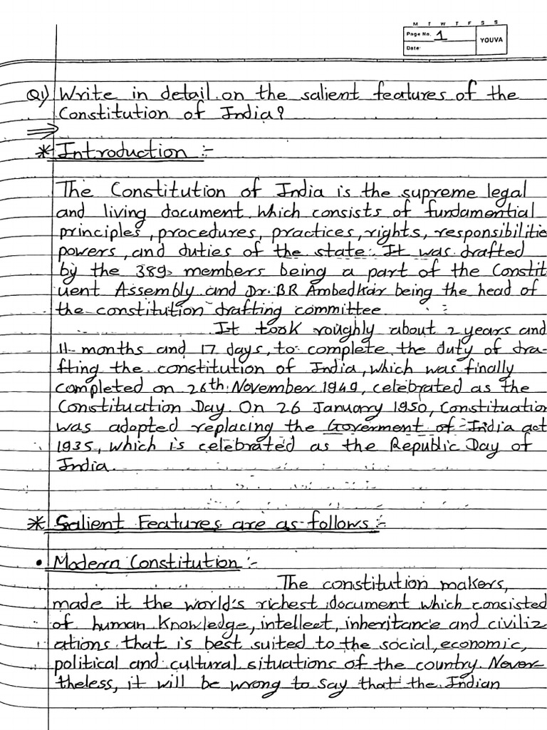 Constitution Notes | PDF