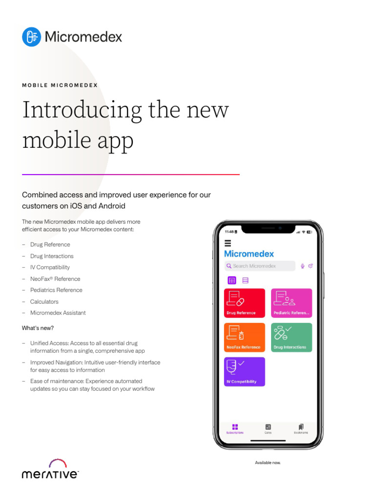 New Micromedex Mobile App Features | PDF | Ios | Mobile App