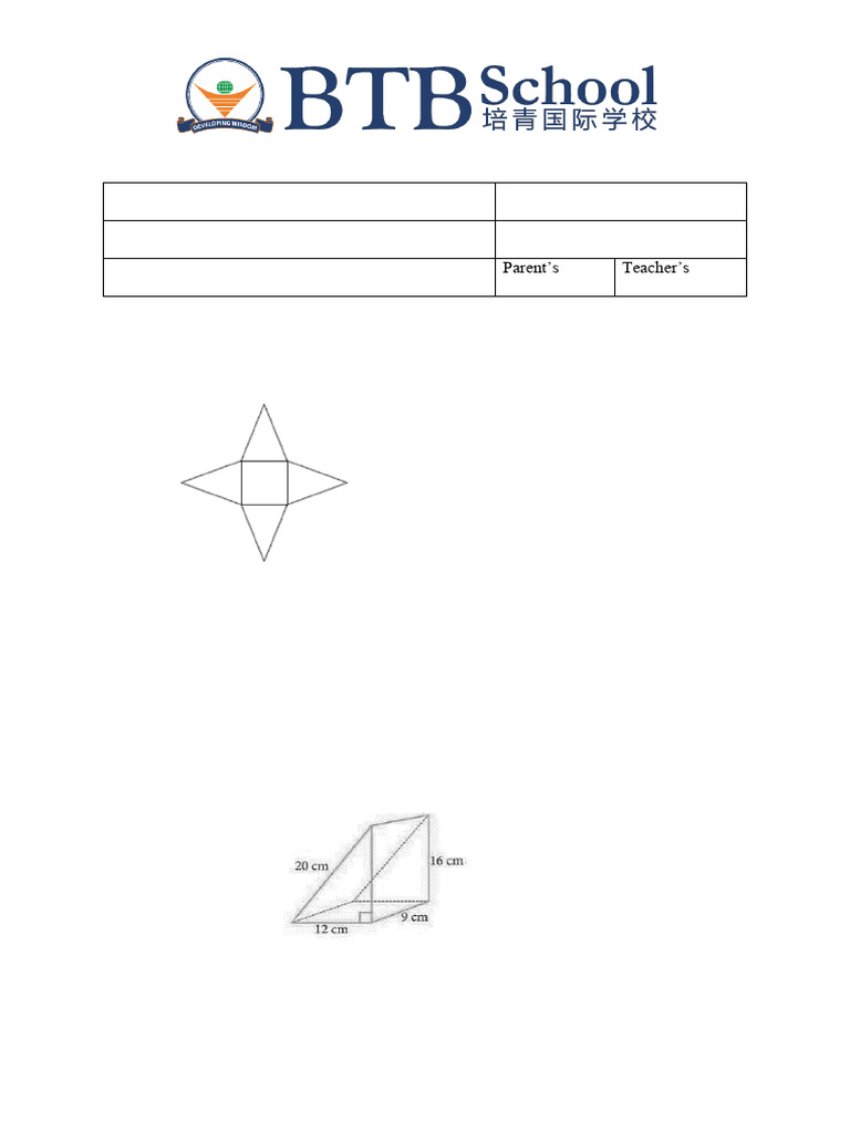 Mathematics Revision Test Questions | PDF | Pie Chart | Shape