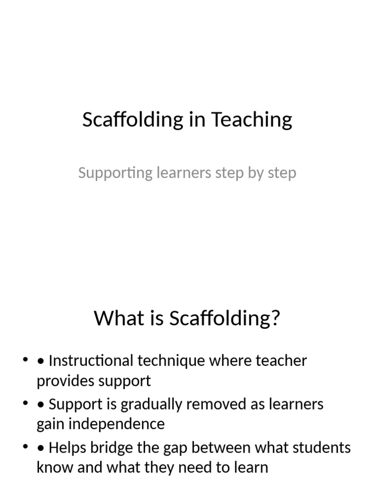 Scaffolding Techniques in Teaching | PDF
