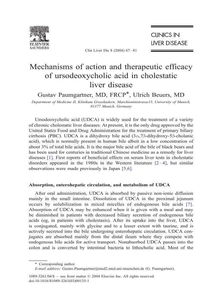 Mechanisms of Ursodeoxycholic Acid Action | PDF | Apoptosis ...