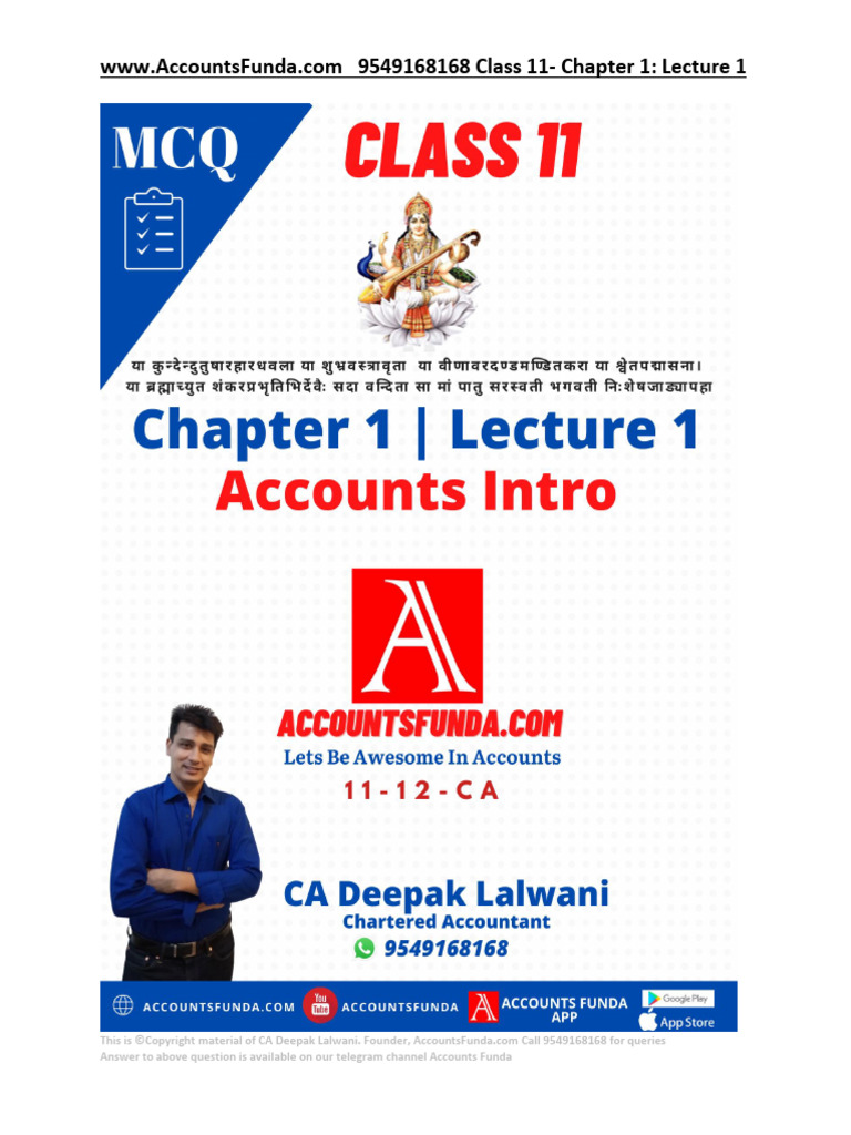 Class 11 Accounting Basics by CA Lalwani | PDF | Debits And Credits ...