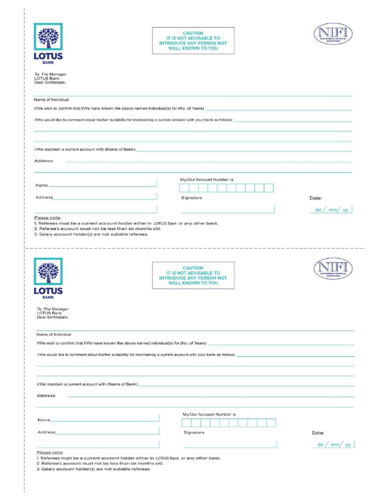 LOTUS CURRENT Account Opening Form (Individual) - Compressed 2 - Page ...