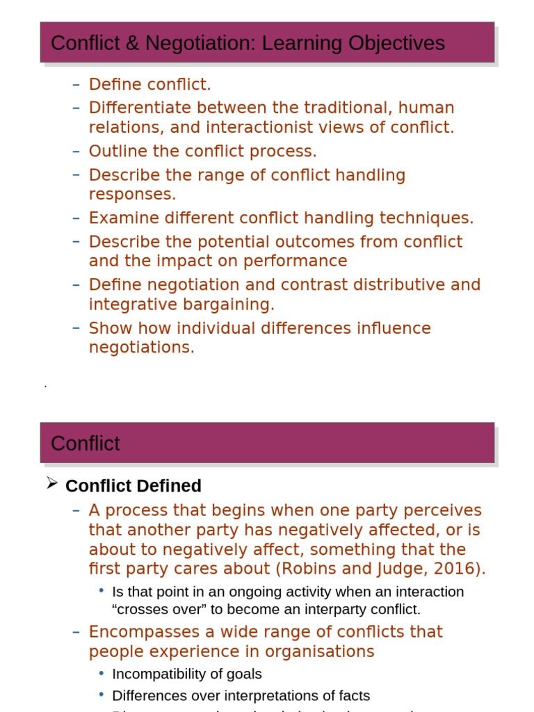Conflict and Negotiation Strategies Guide | PDF | Negotiation | Social ...