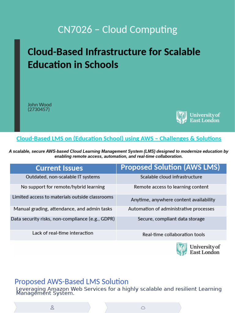AWS-Based LMS for Scalable Education | PDF | Cloud Computing | Amazon ...