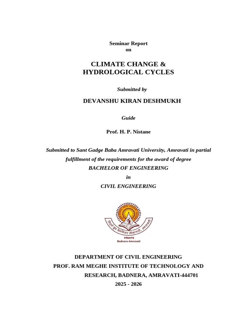 Devanshu Report Final | PDF | Drought | Flood