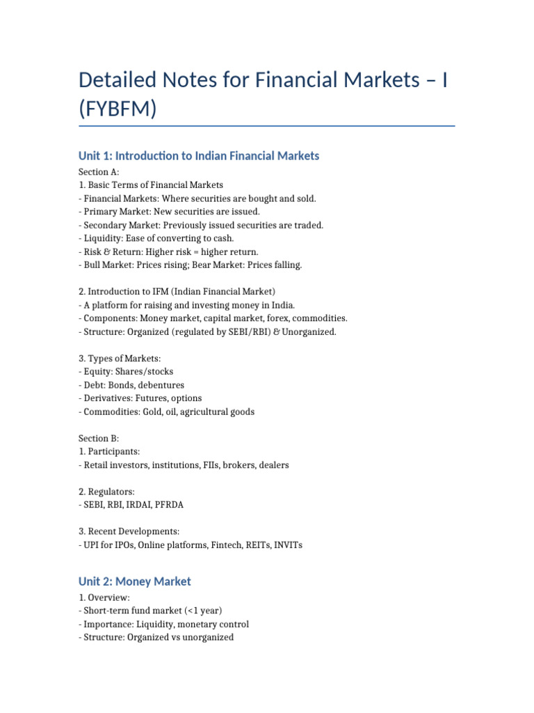 Indian Financial Markets Overview | PDF