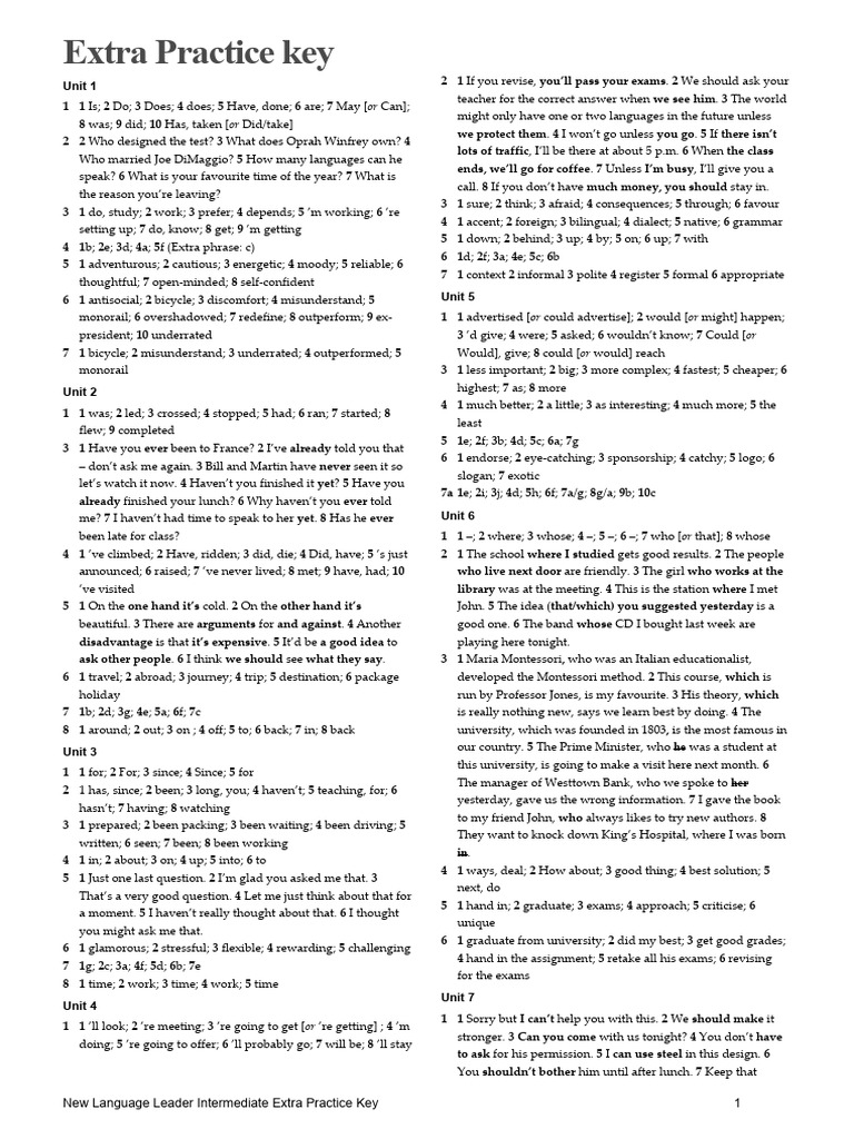 NLL Extra Practice AK 1-6 | PDF | Linguistics | Human Communication