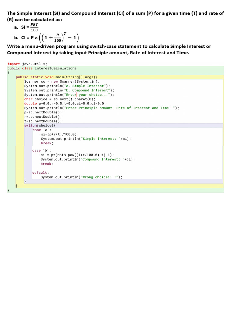 Calculate Simple & Compound Interest | PDF
