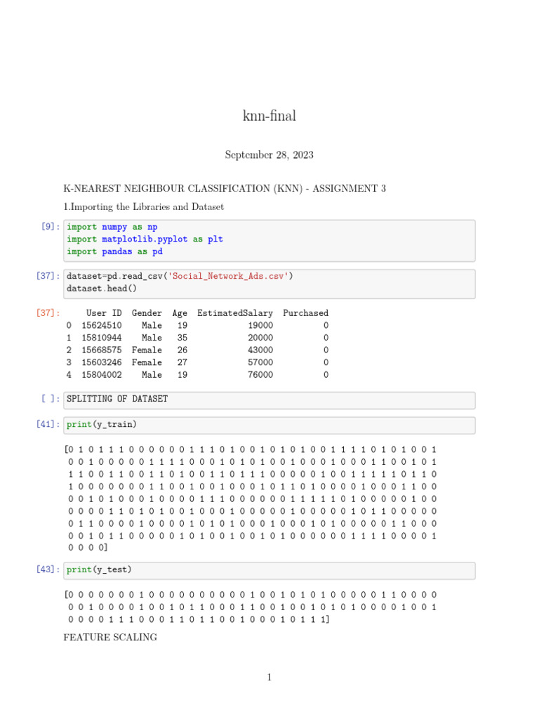 KNN Classification Assignment Guide | PDF | Applied Mathematics