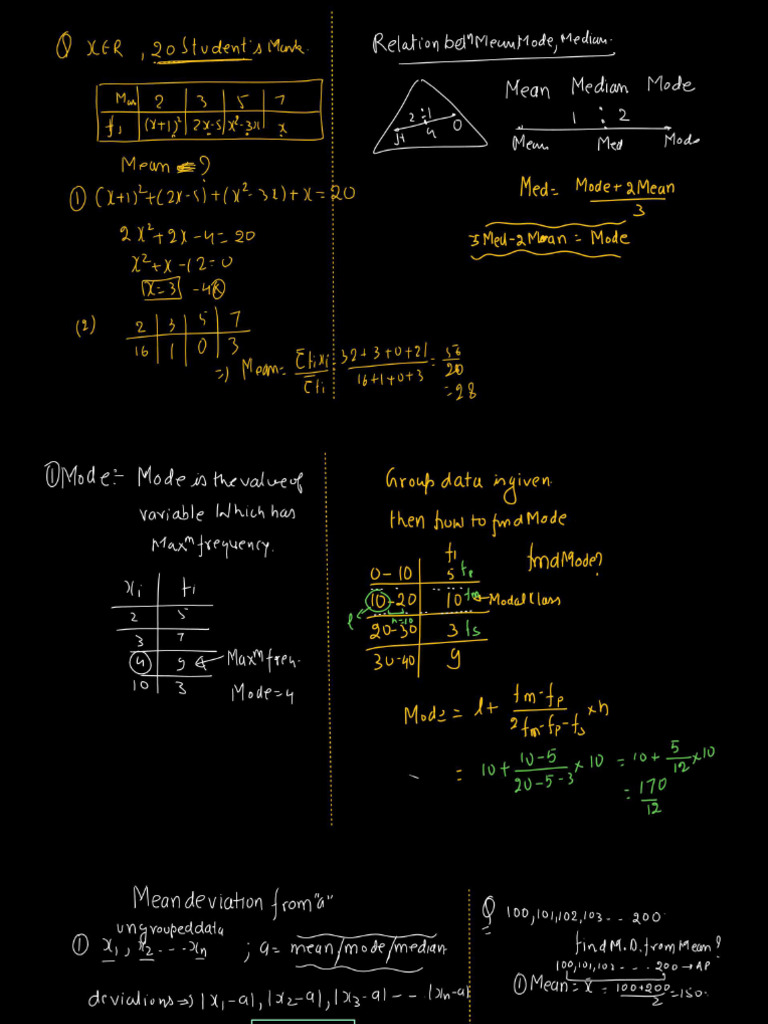 Statistics - L-02 (Class Notes) - Standard Deviation Variance | PDF