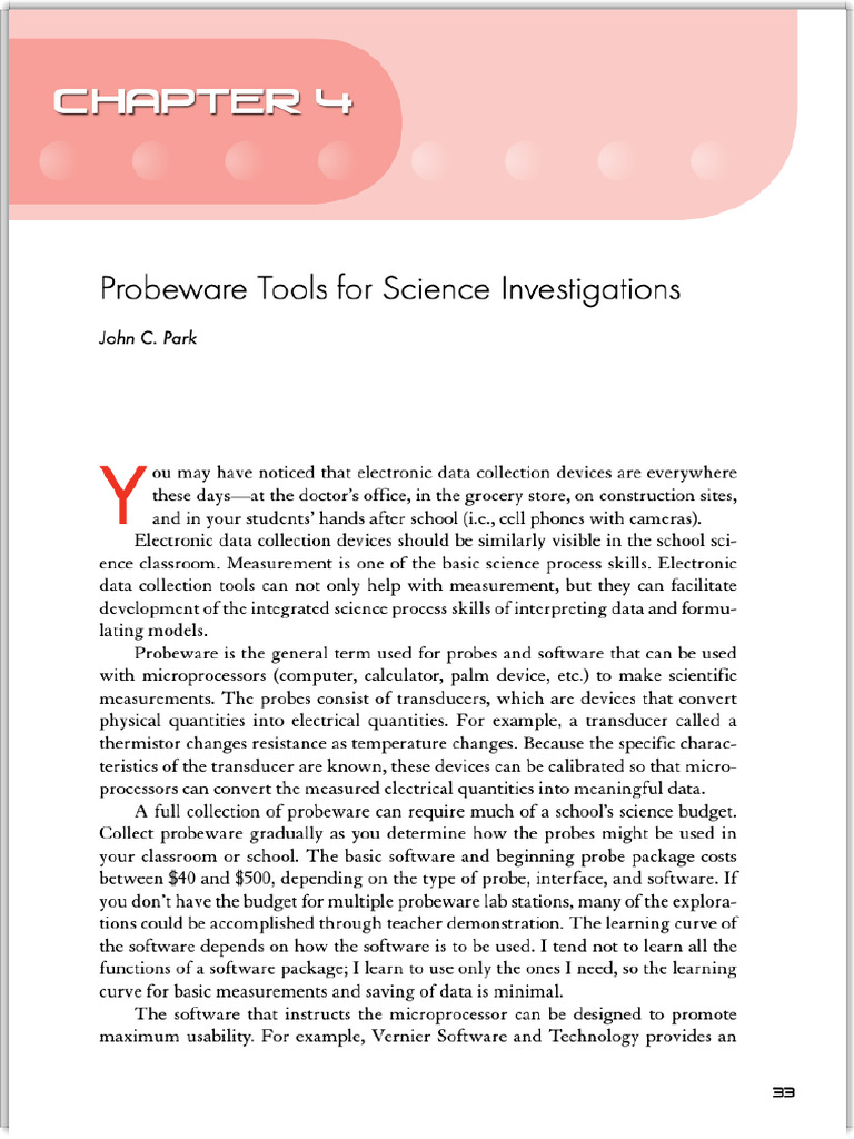 Probeware Tools For Science Investigations | PDF