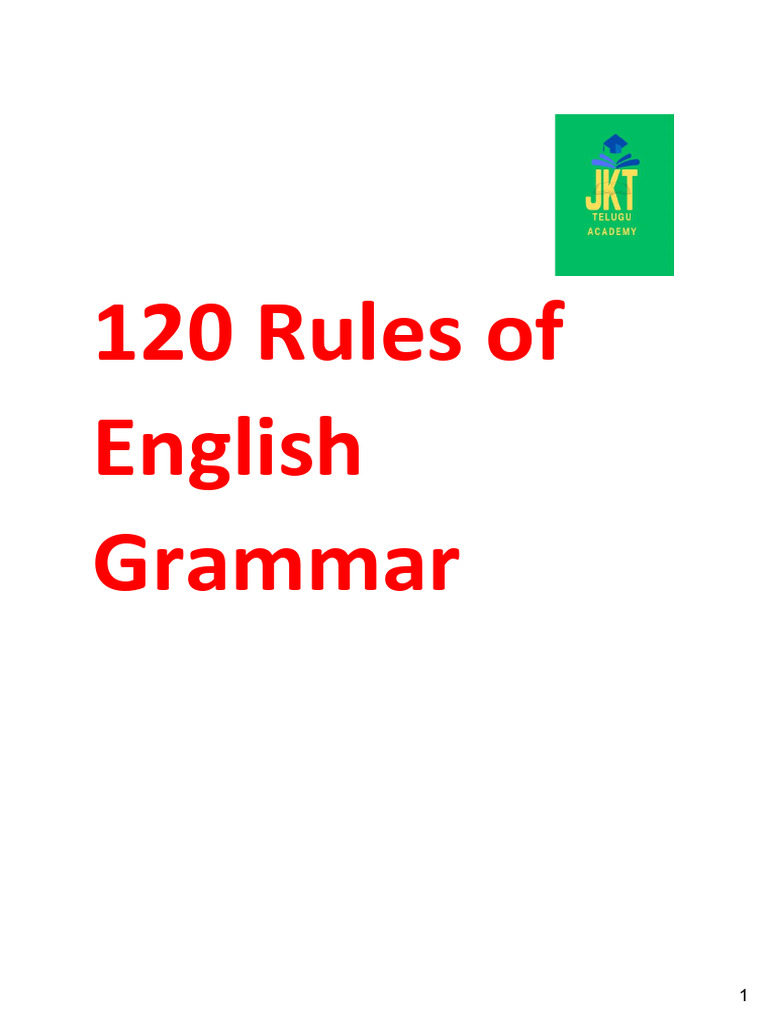 120 Essential English Grammar Rules | PDF | English Grammar ...