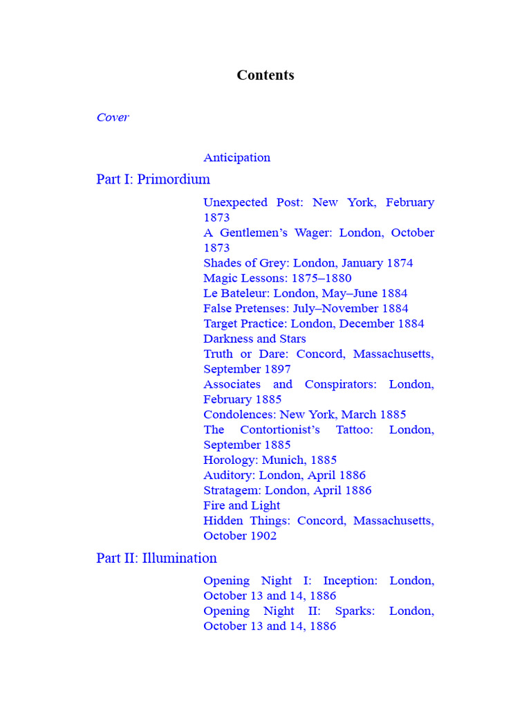 Night Circus Timeline and Events | PDF