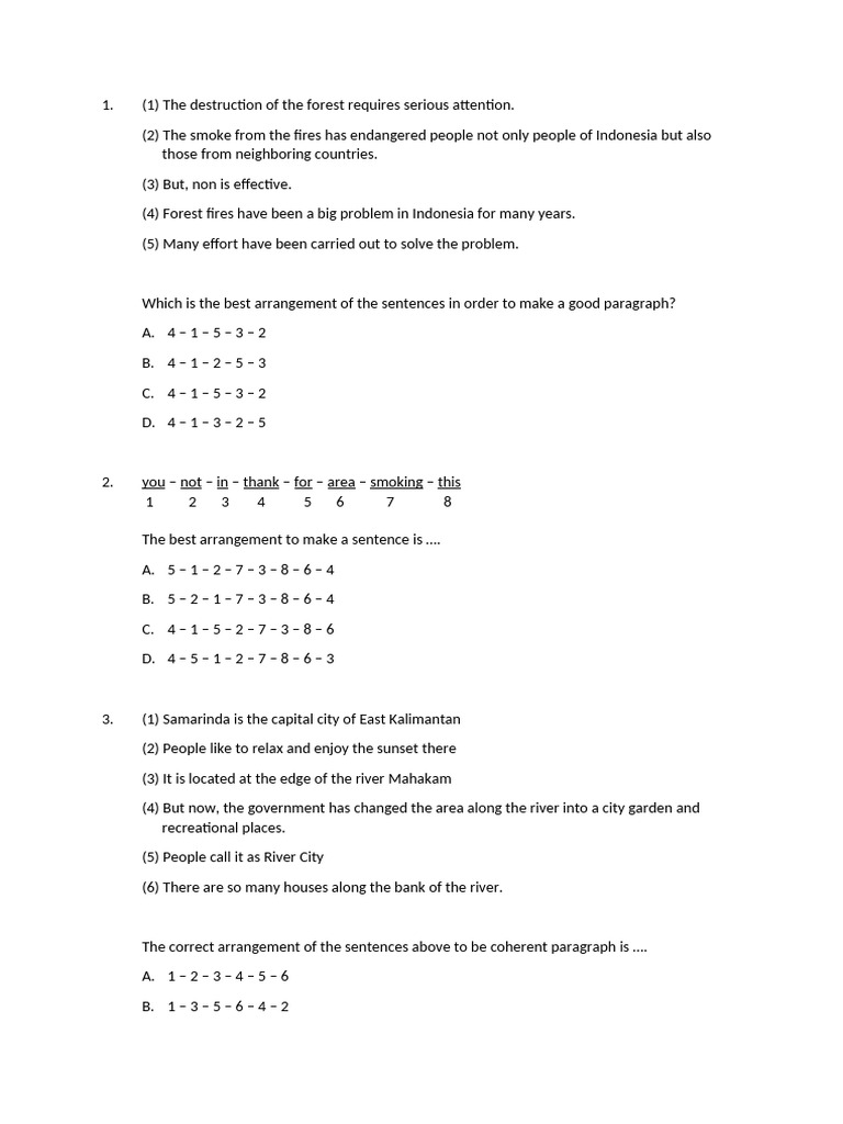 Indonesia Forest Fires and Sentence Arrangement | PDF | Chess | Chess ...