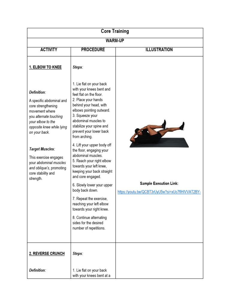 Knee Steps for Core Strengthening | PDF | Musculoskeletal System ...