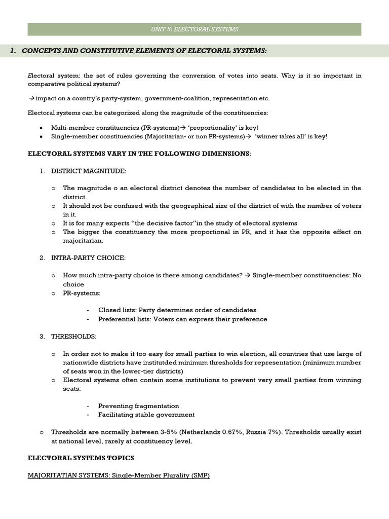 Understanding Electoral Systems | PDF | Voting | Electoral District