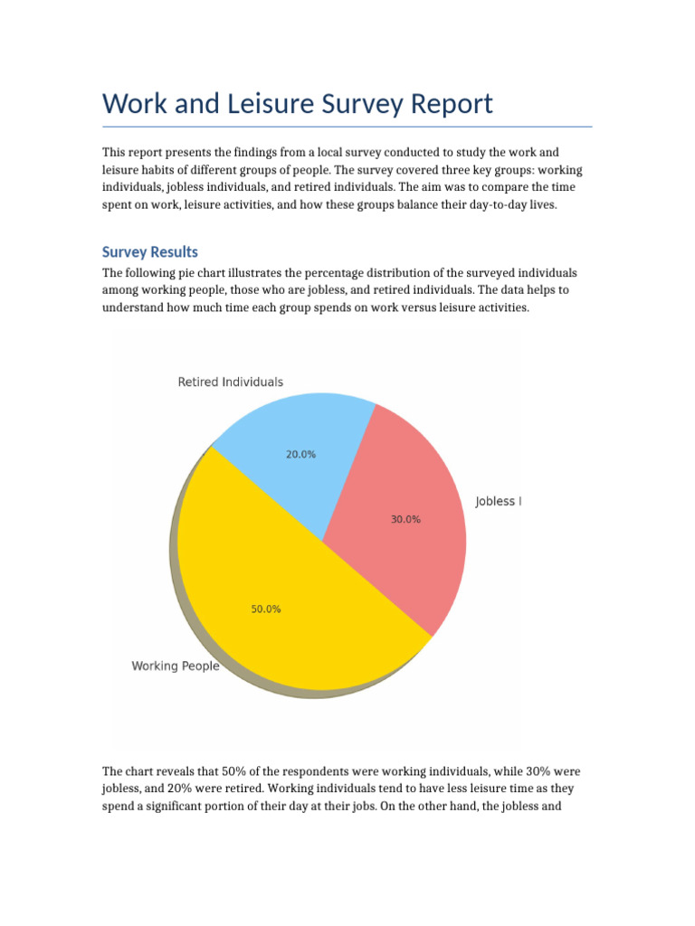 Work and Leisure Survey With Chart | PDF
