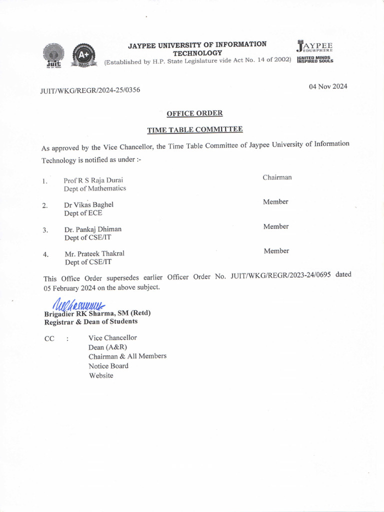 Timetable Committee 04112024 | PDF