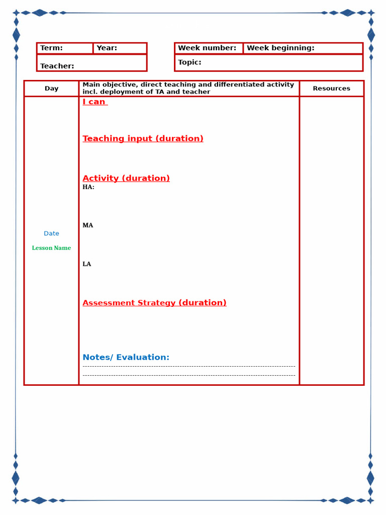 Lesson Plan Template | PDF