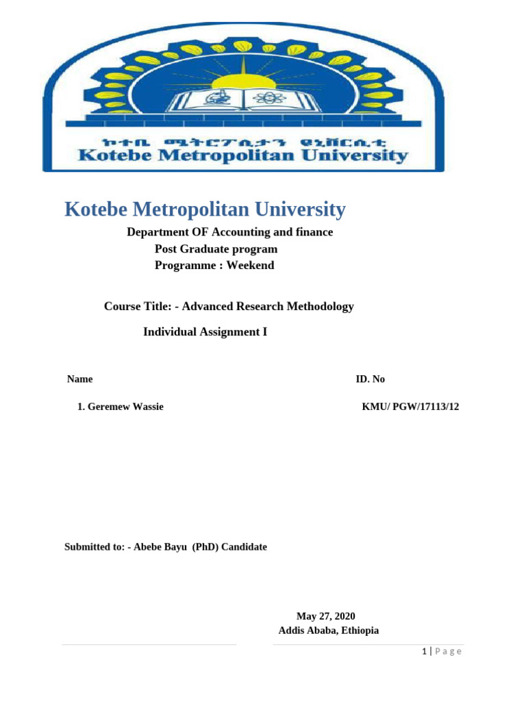 Advanced Research Methodology Guide | PDF | Sampling (Statistics ...