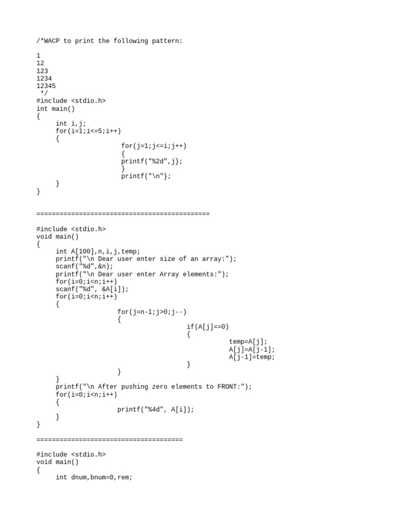 C Programming Patterns and Functions | PDF | Computer Engineering ...